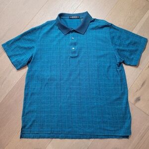 EUC Carnoustie Polo Shirt Men's sz XL 100% Cotton Teal Short Sleeve Golf Shirt